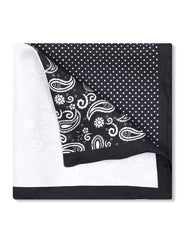 Black 100% Silk Pocket Square