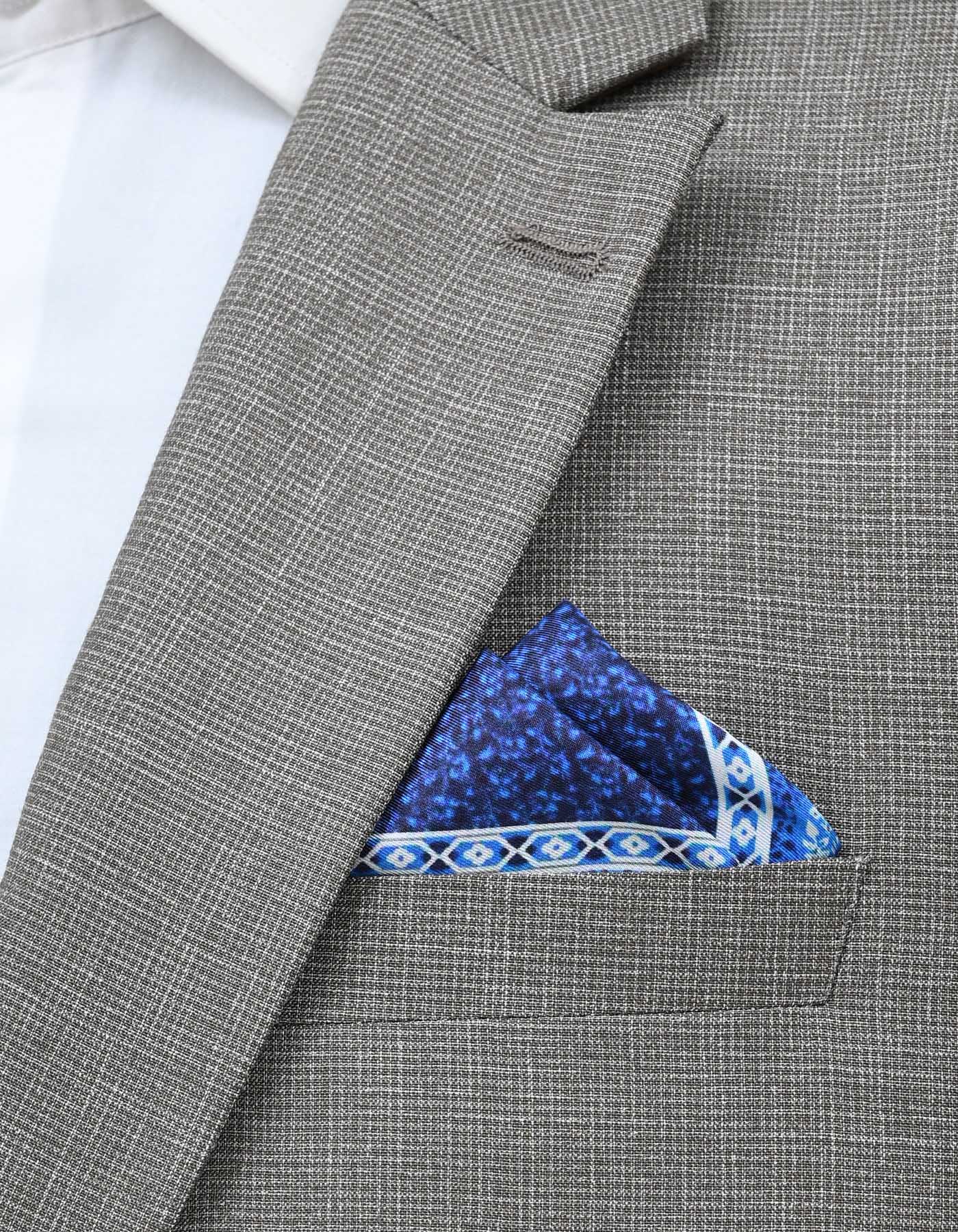 Blue Paisley Pocket Square