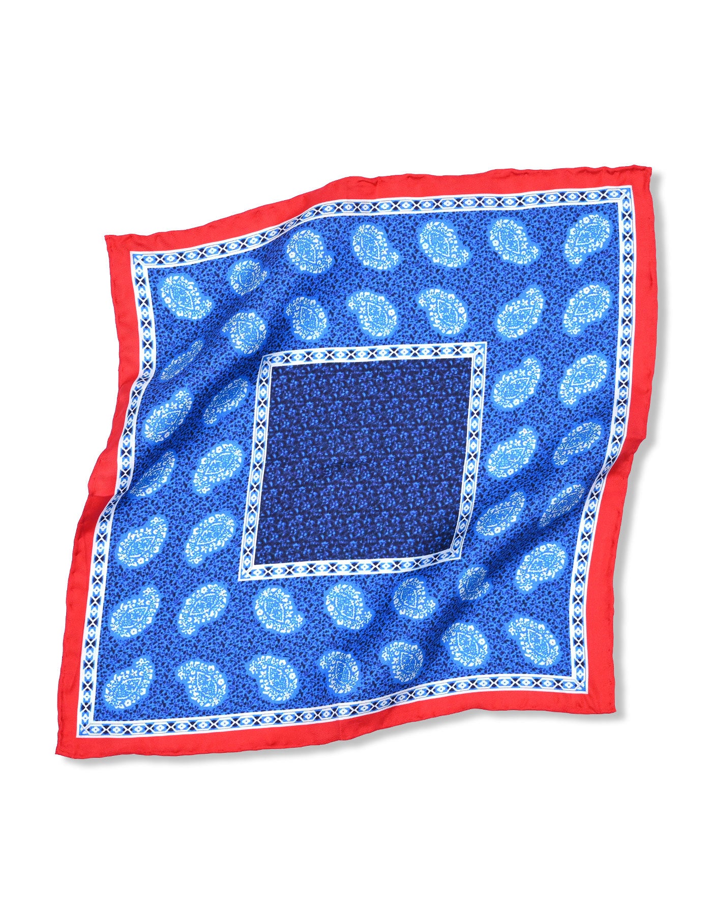 Blue Paisley Pocket Square