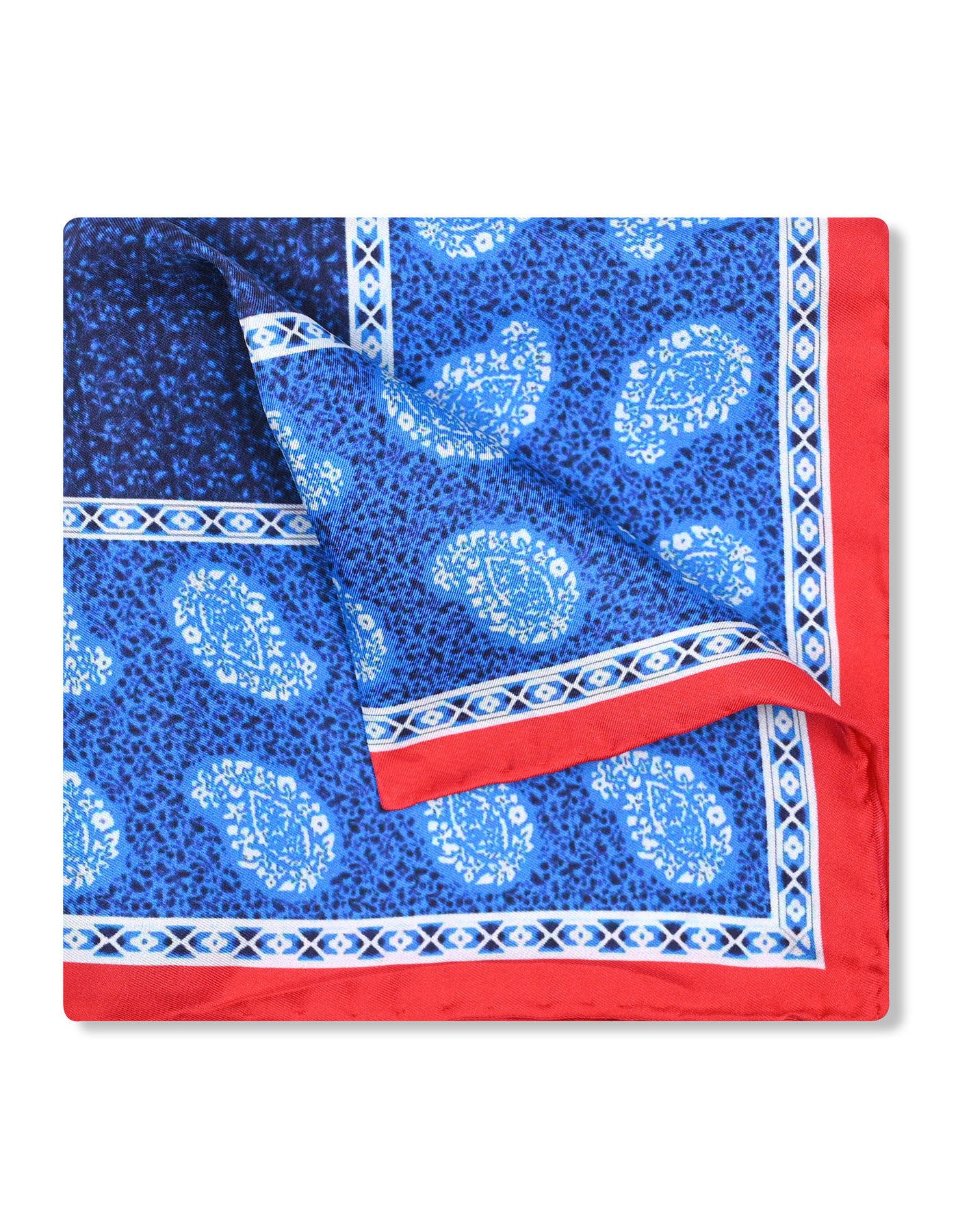 Blue Paisley Pocket Square