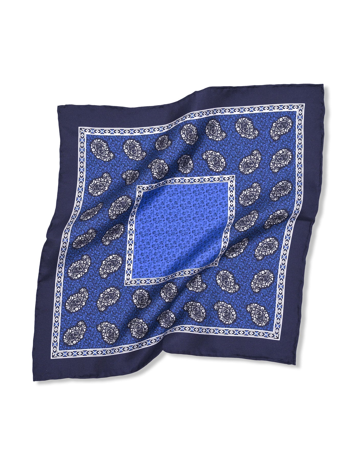 Blue Paisley Pocket Square