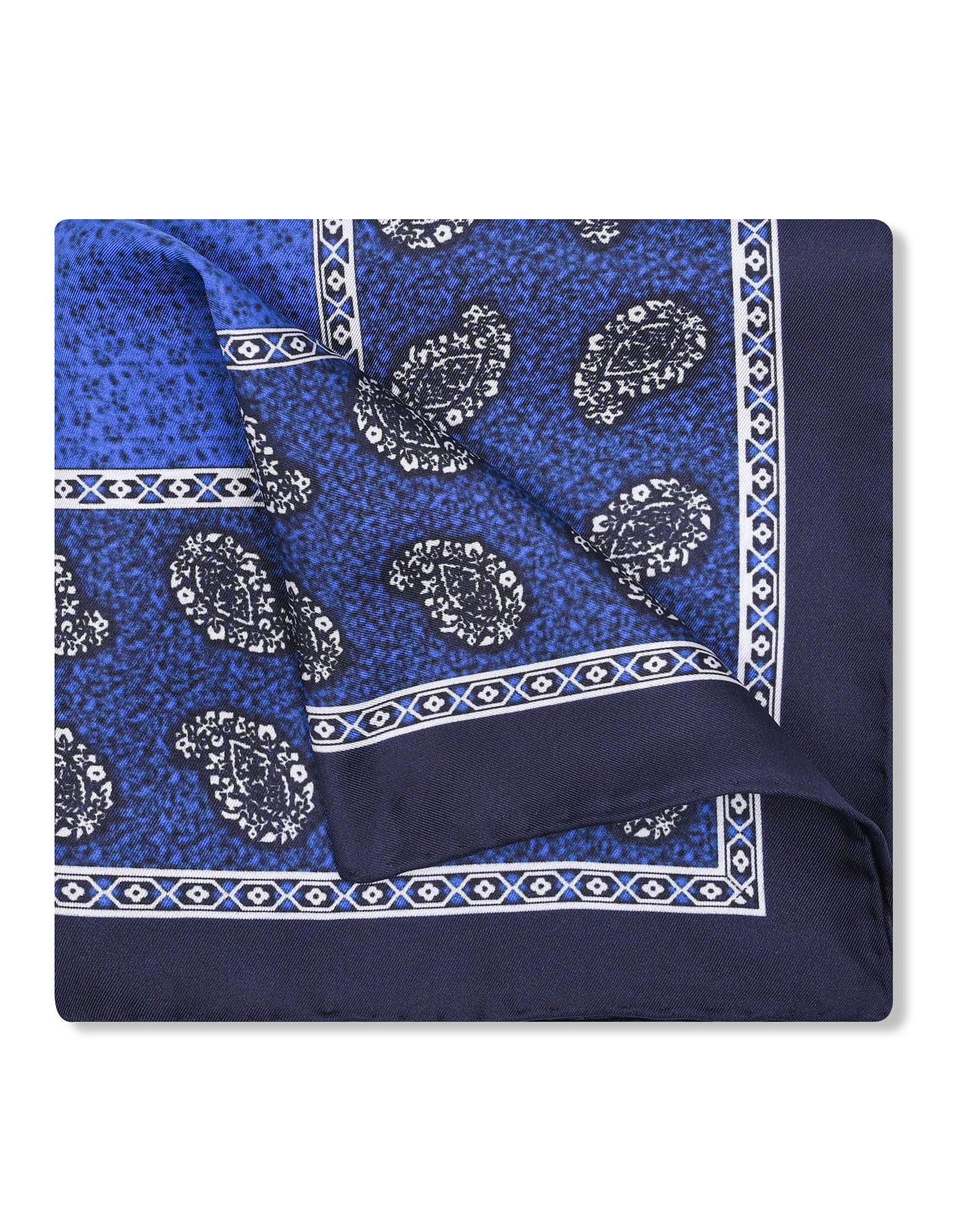 Blue Paisley Pocket Square