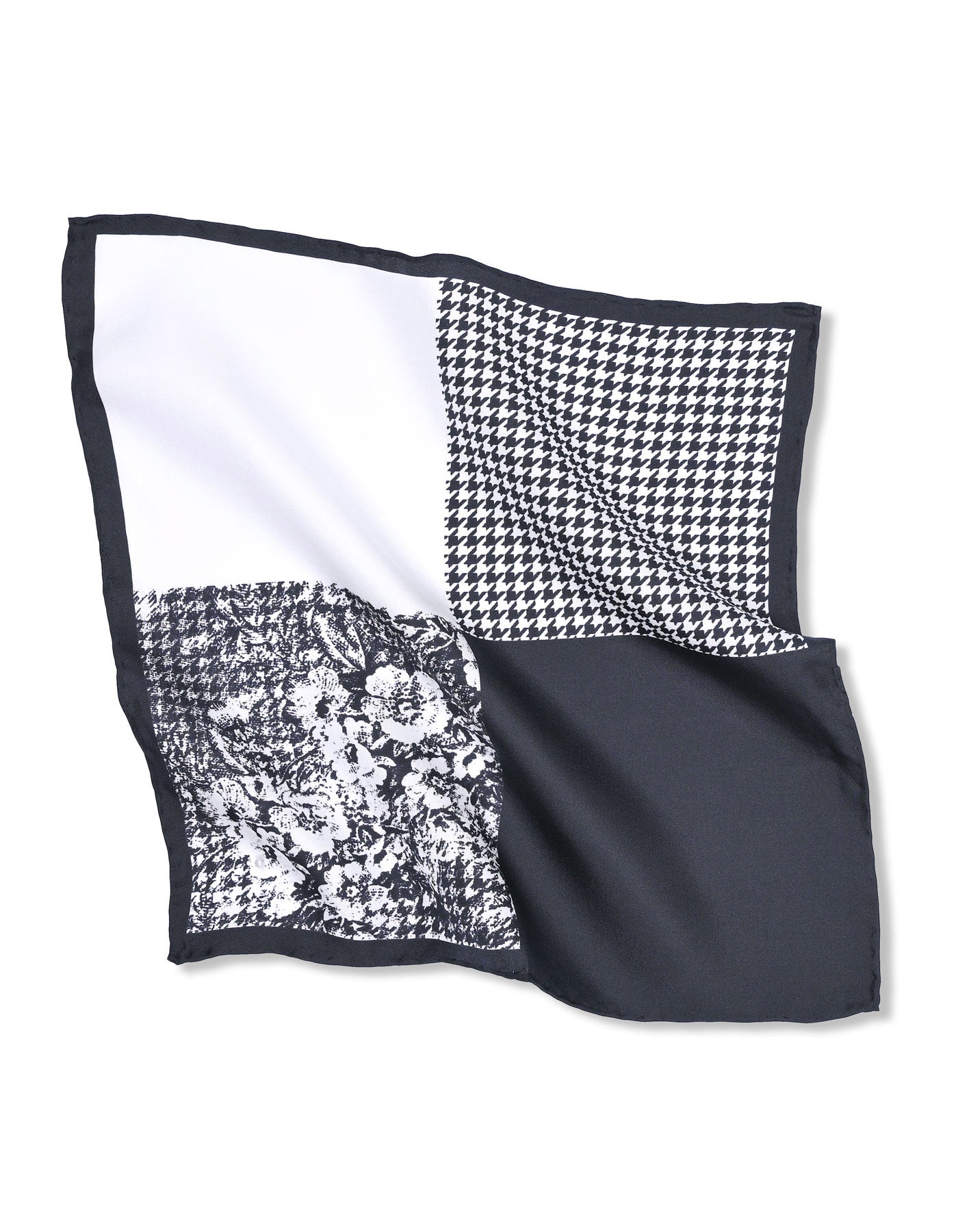 Black 100% Silk Pocket Square
