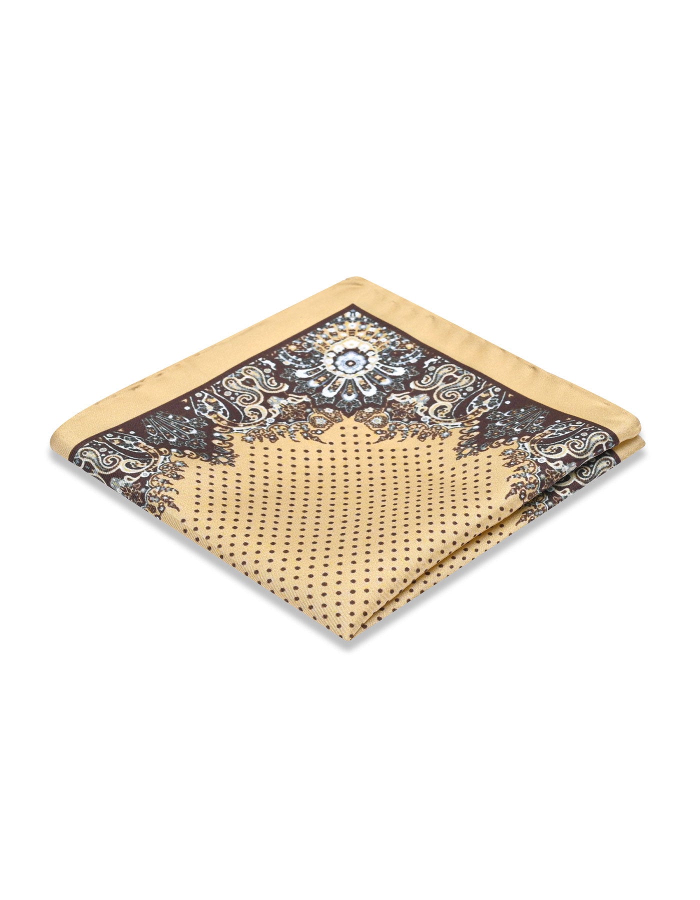 Beige 100% Silk Pocket Square