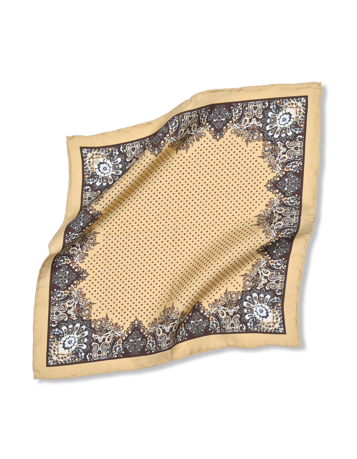 Beige 100% Silk Pocket Square
