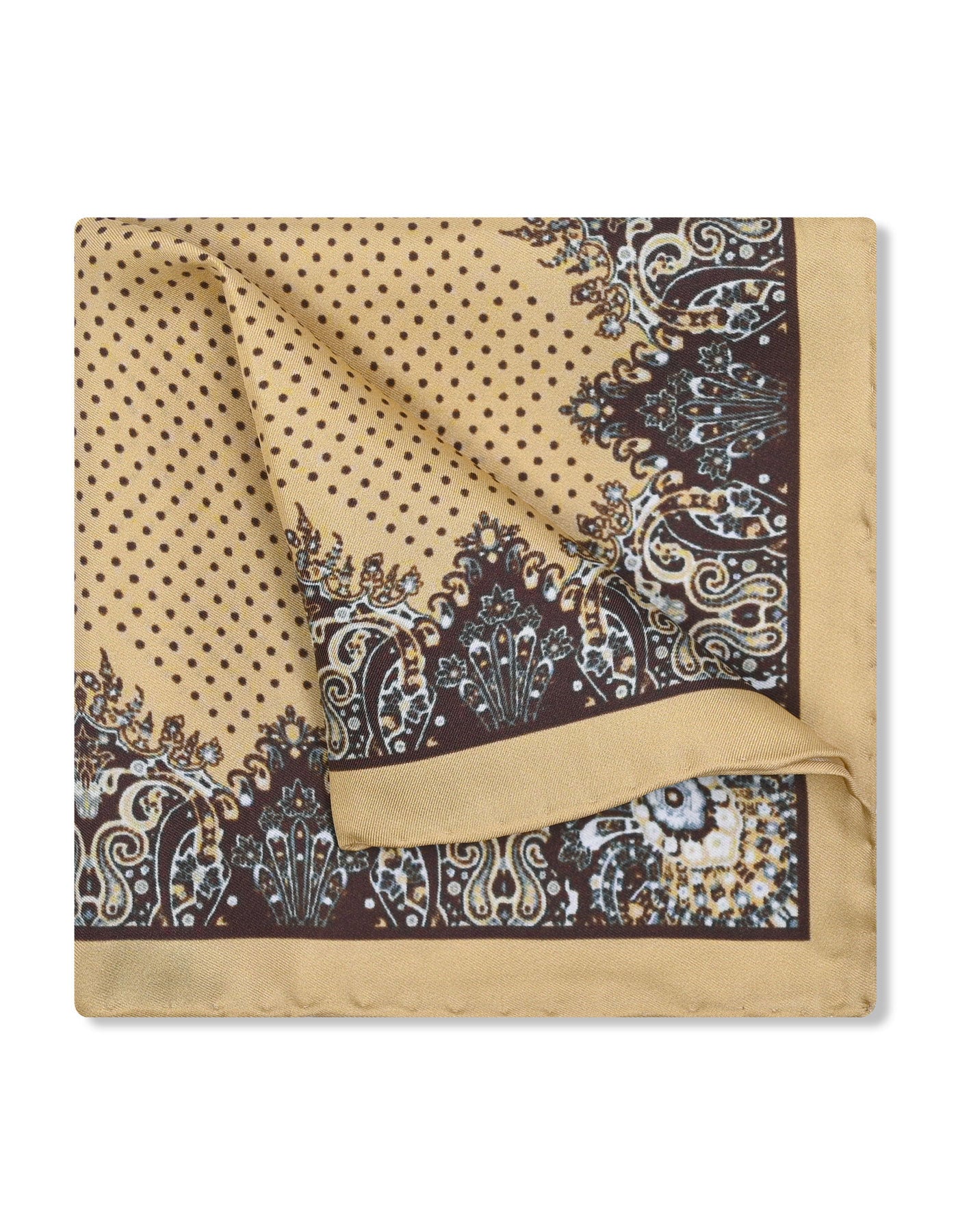 Beige 100% Silk Pocket Square