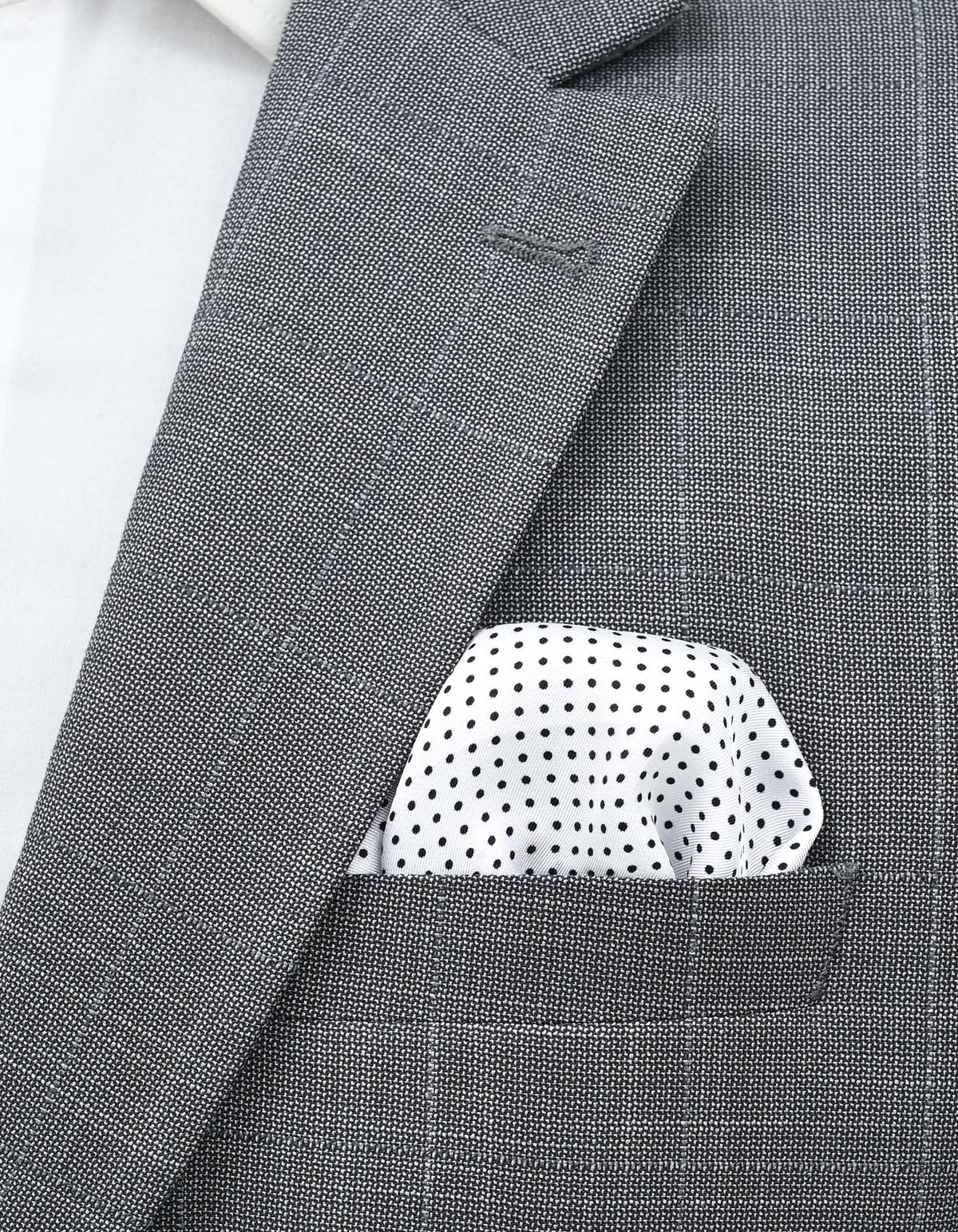 White Dotted Pocket Square