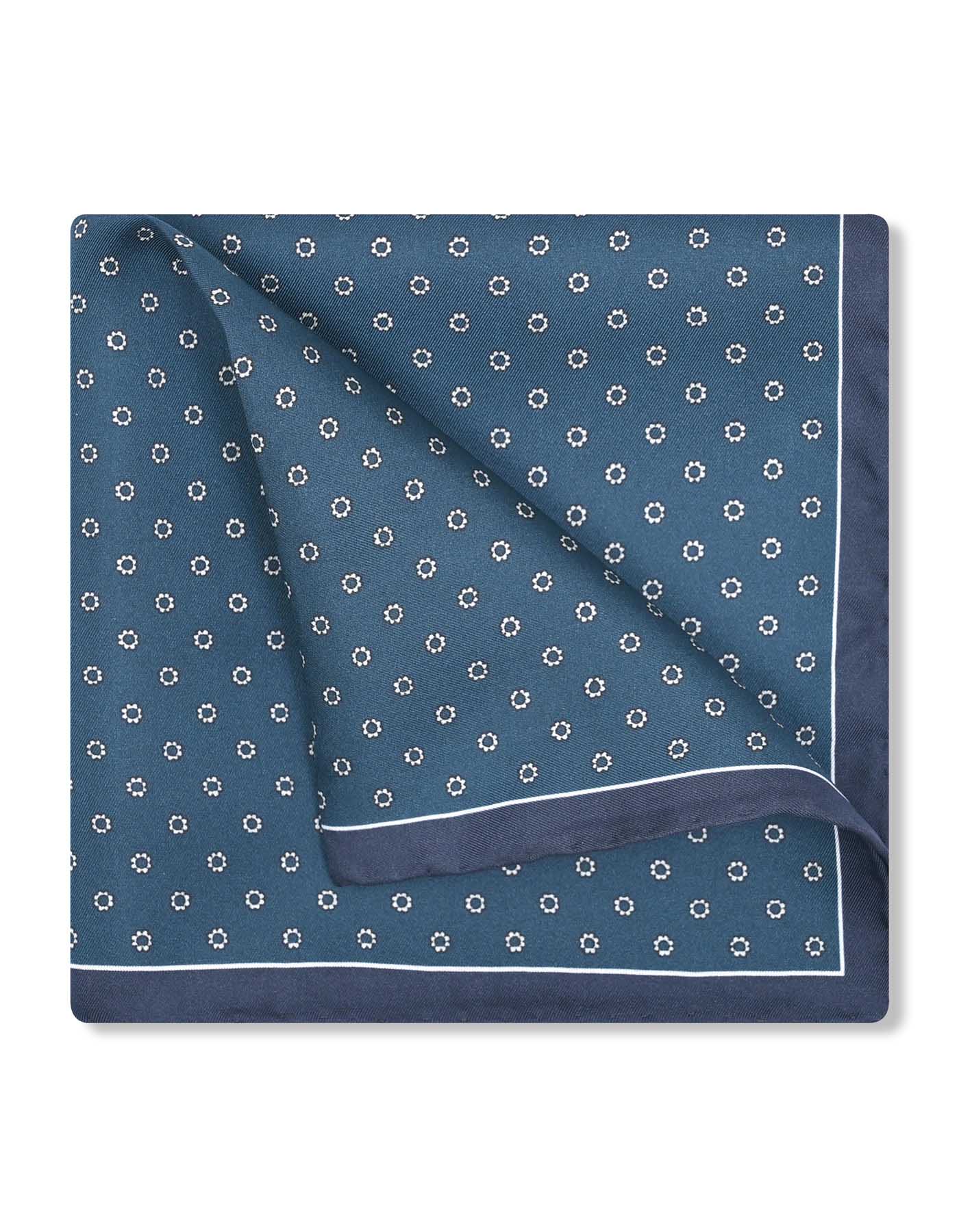 D Green Paisley Pocket Square