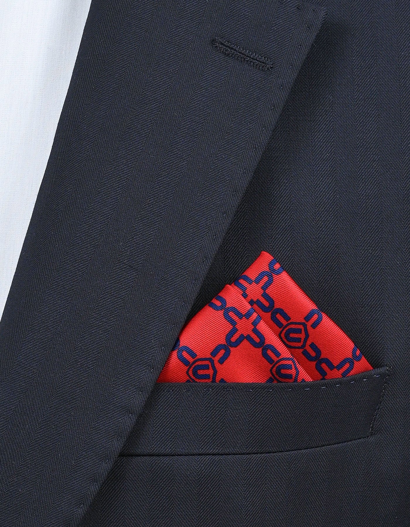 Red Geometric Pocket Square