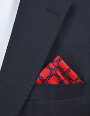 Red Geometric Pocket Square