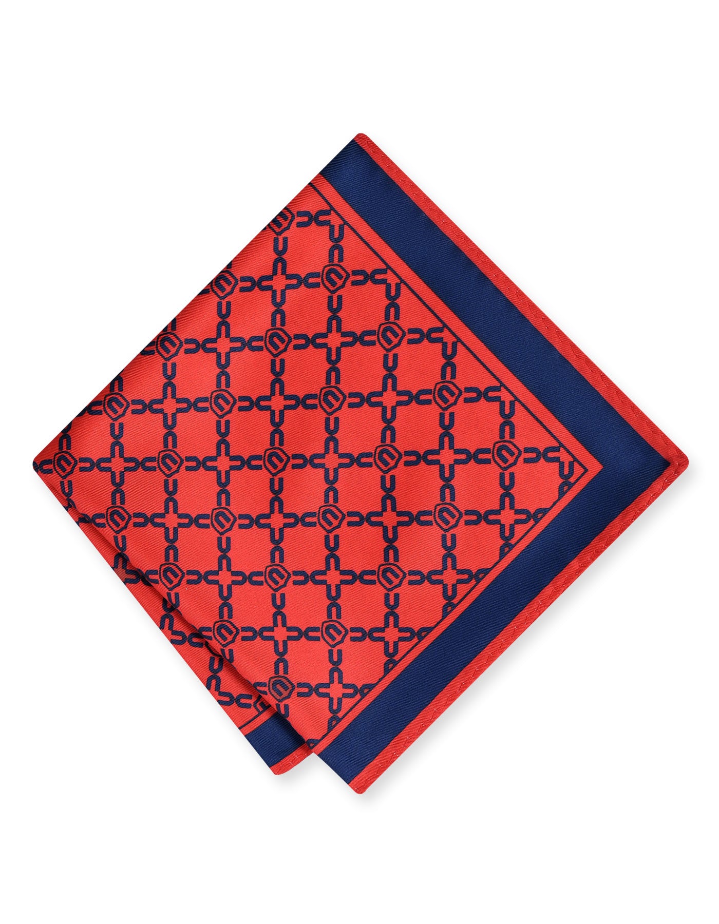 Red Geometric Pocket Square