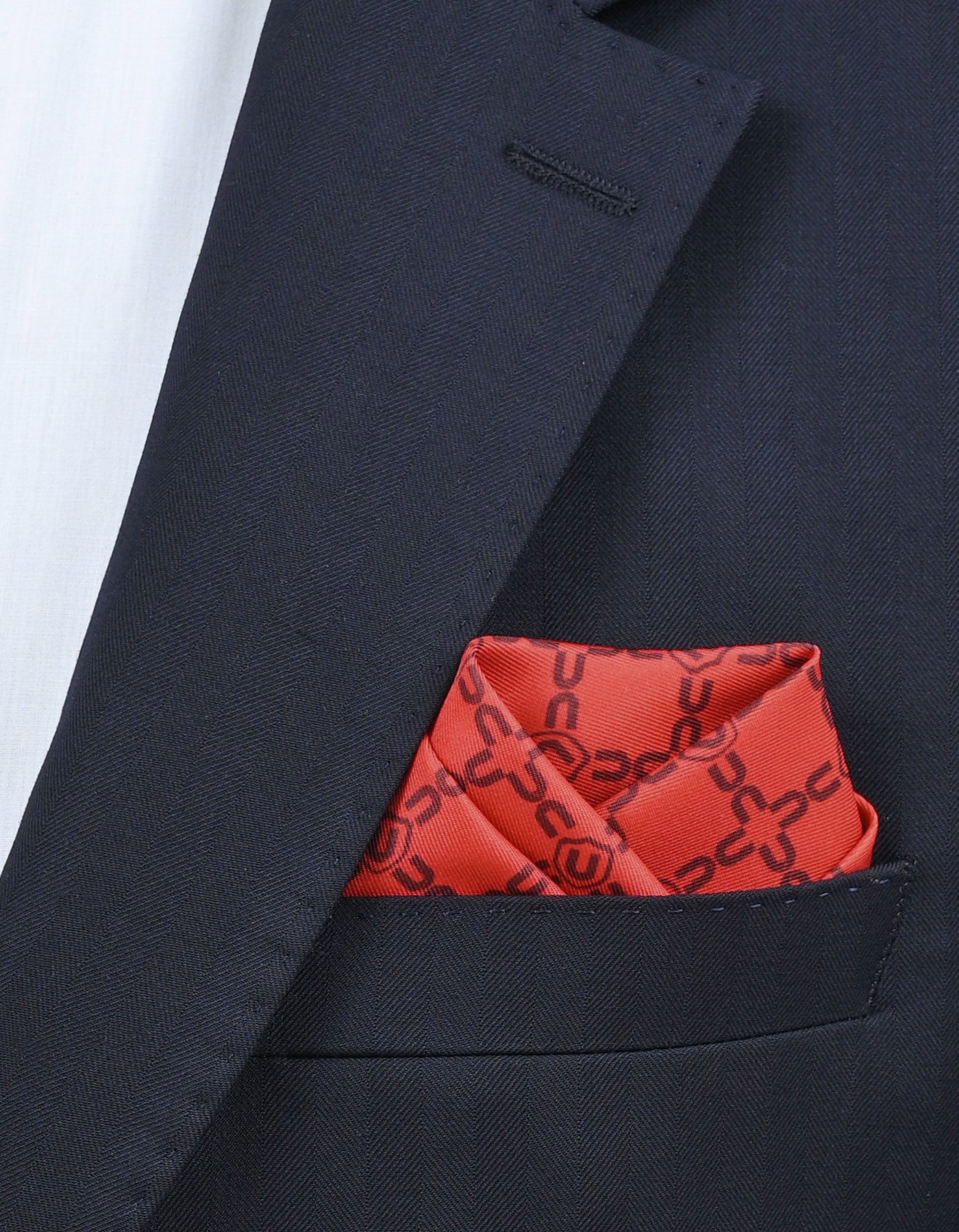 Red Geometric Pocket Square
