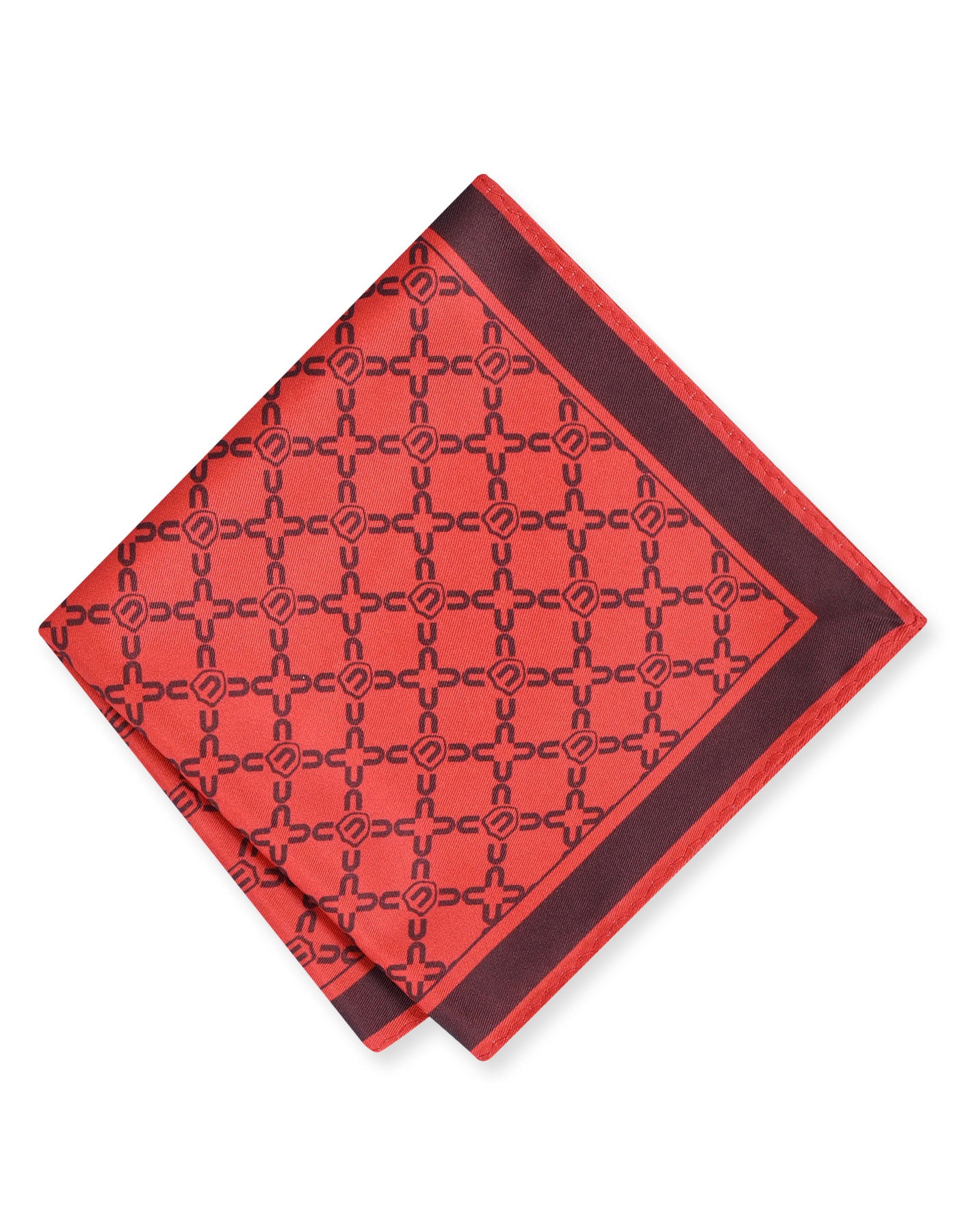Red Geometric Pocket Square