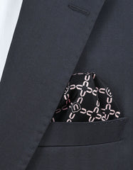 Black Geometric Pocket Square