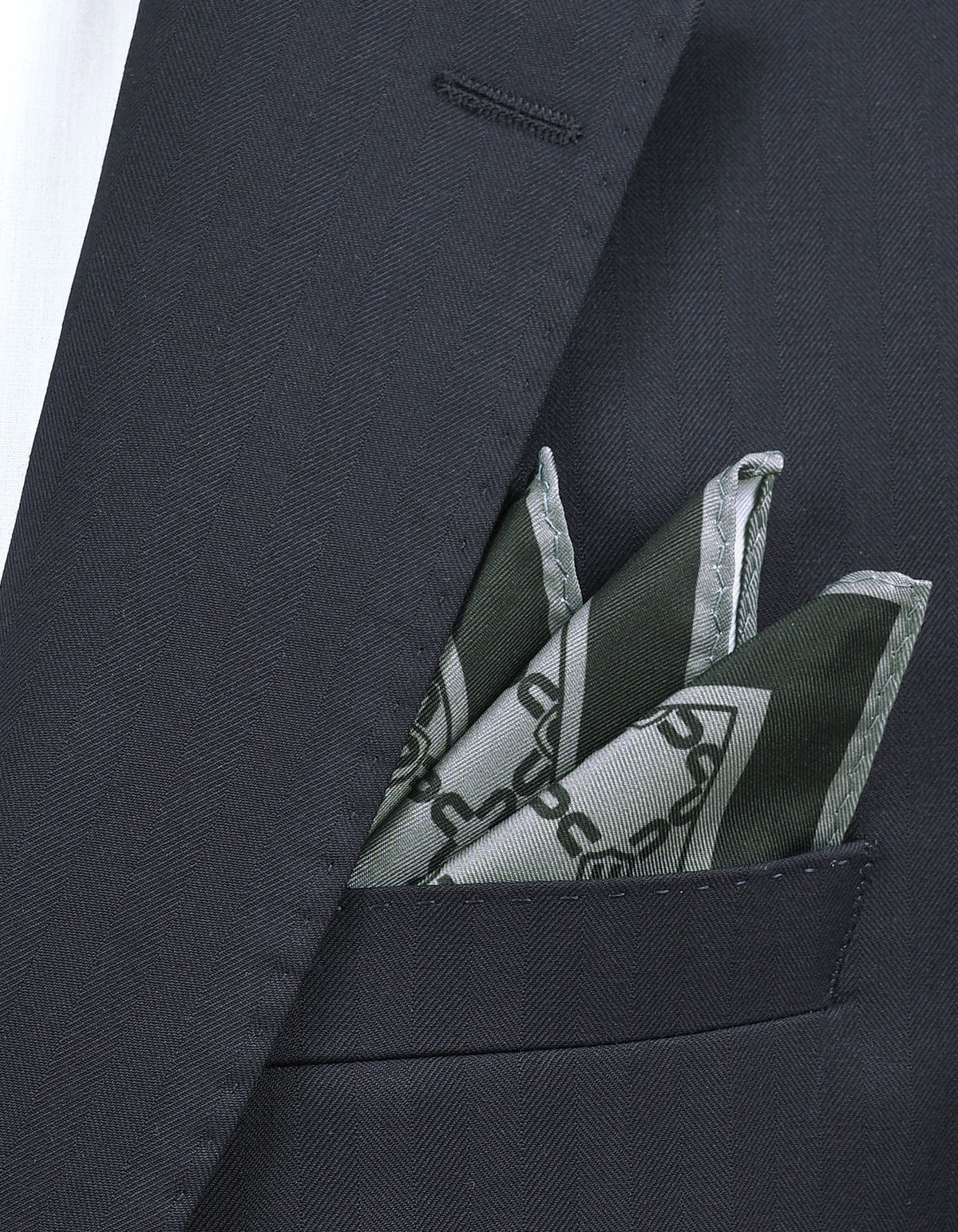 Grey Geometric Pocket Square