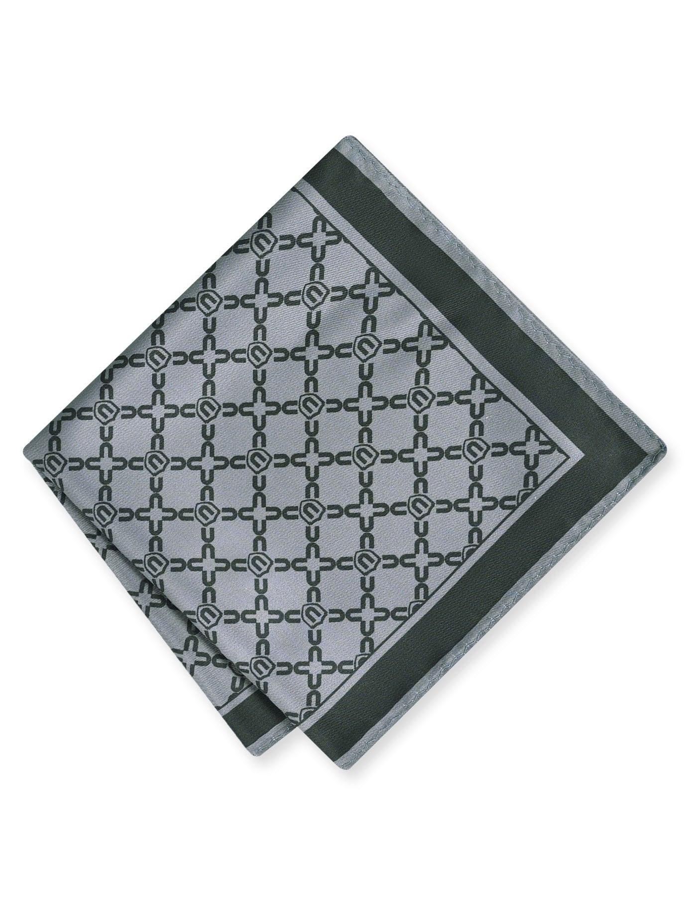 Grey Geometric Pocket Square
