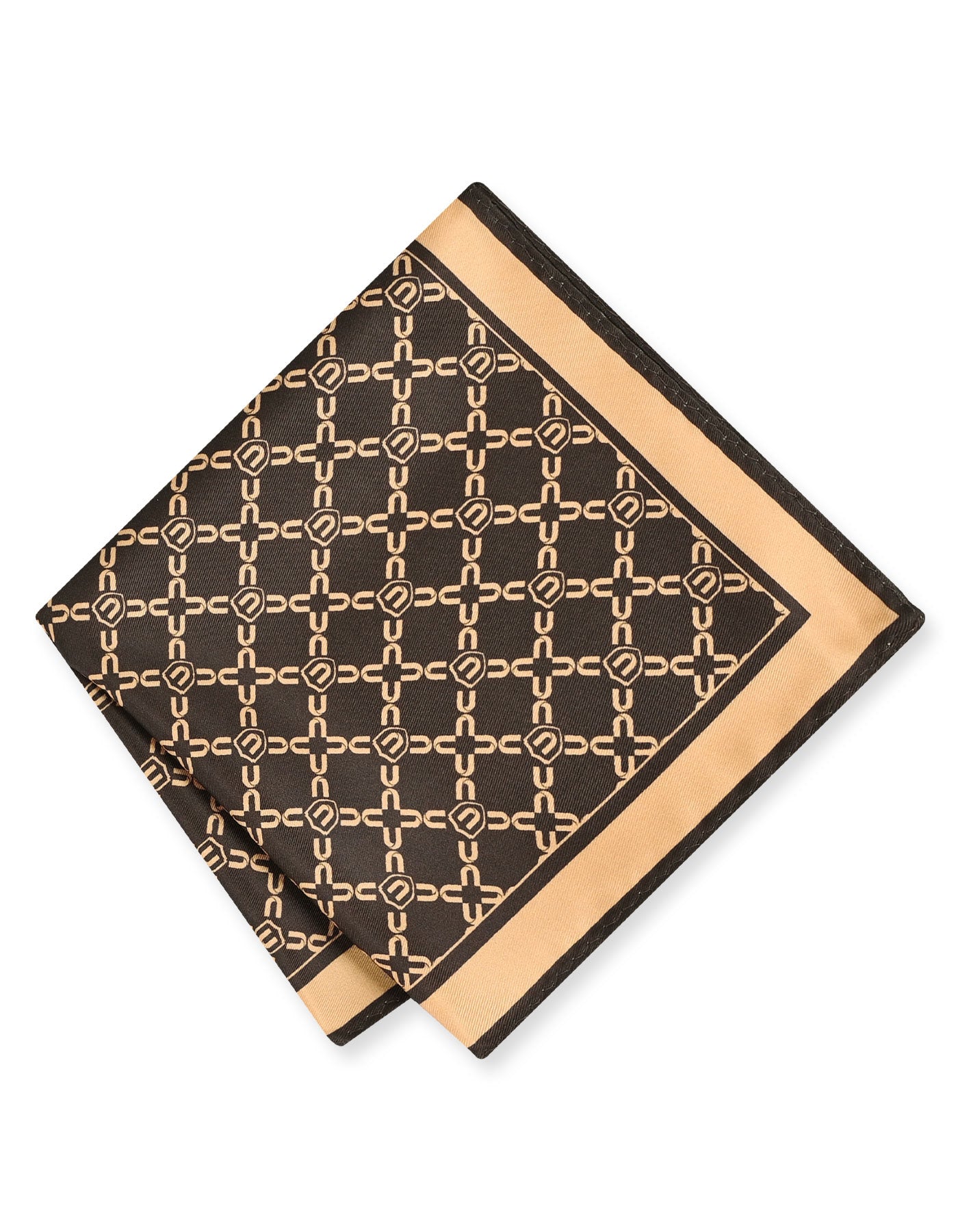 D Brown Geometric Pocket Square