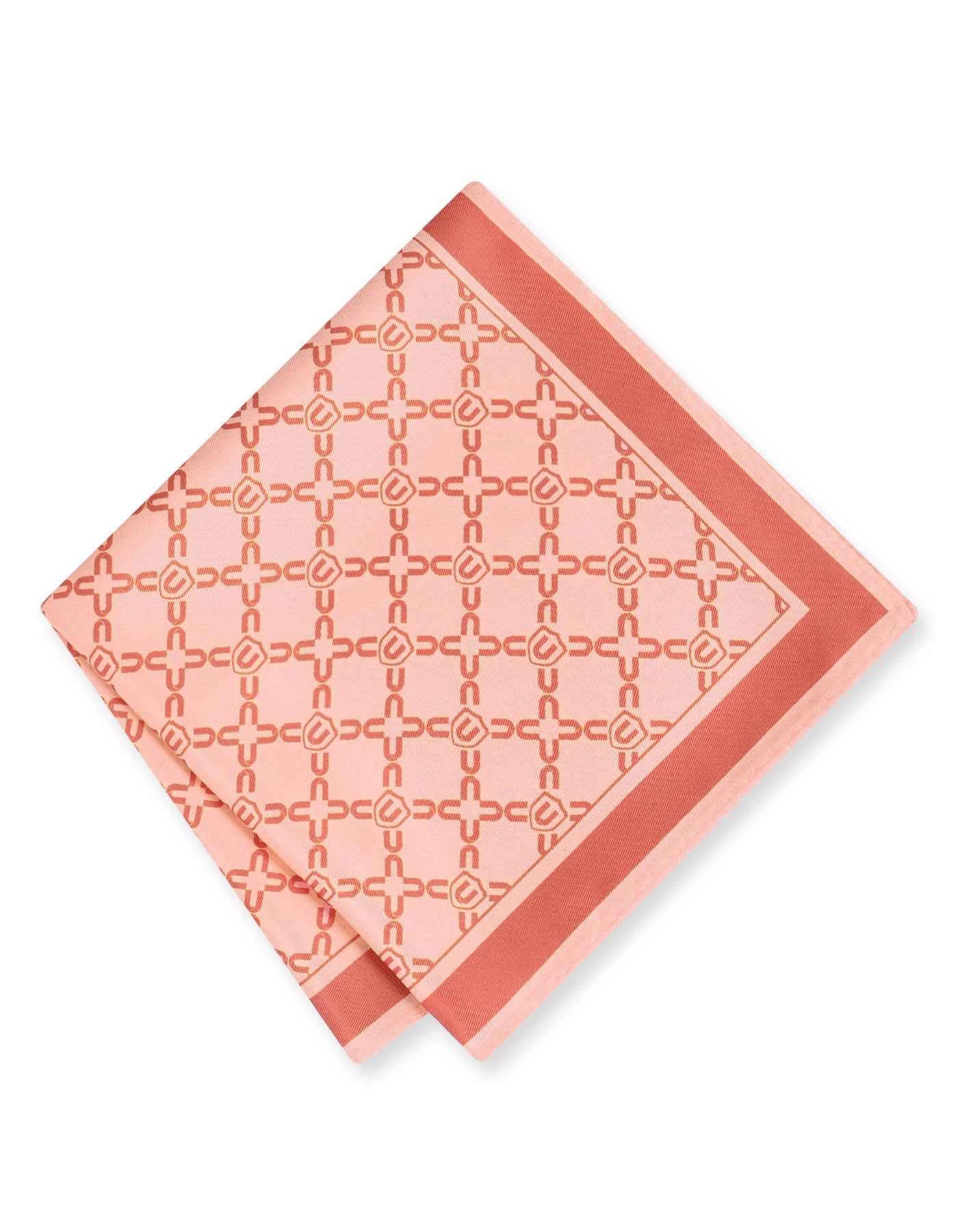 Peach Geometric Pocket Square