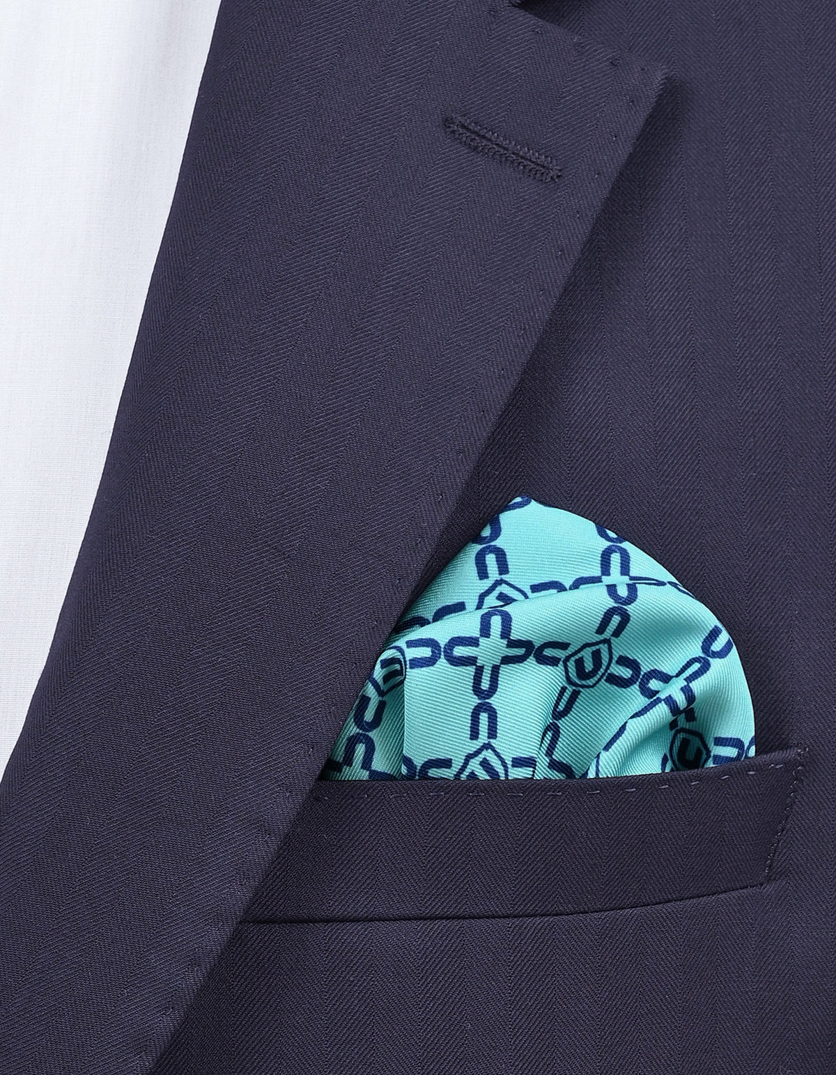 C Green Geometric Pocket Square