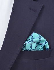 C Green Geometric Pocket Square