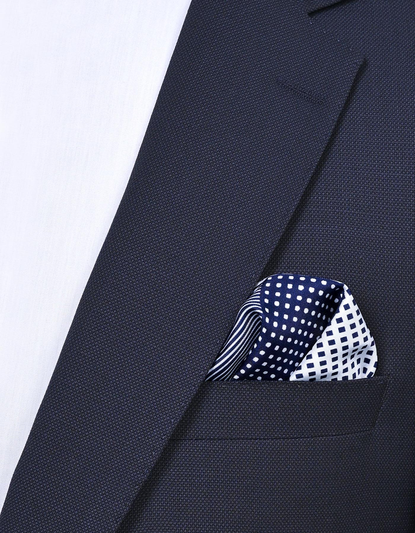 Blue Geometric Pocket Square