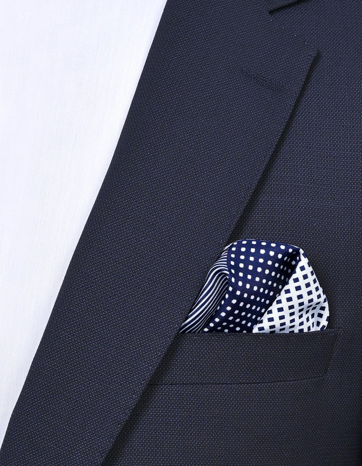 Blue Geometric Pocket Square