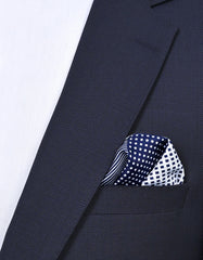 Blue Geometric Pocket Square