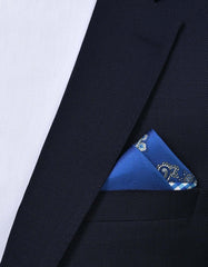Blue Geometric Pocket Square
