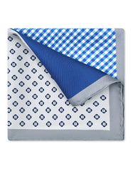 Blue Geometric Pocket Square