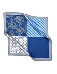 Blue Geometric Pocket Square