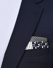 Grey Geometric Pocket Square