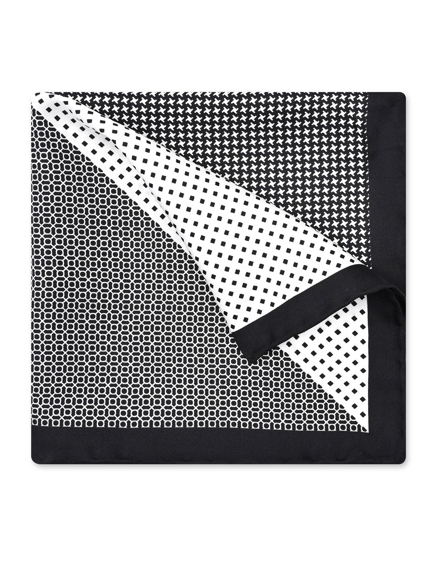 Grey Geometric Pocket Square