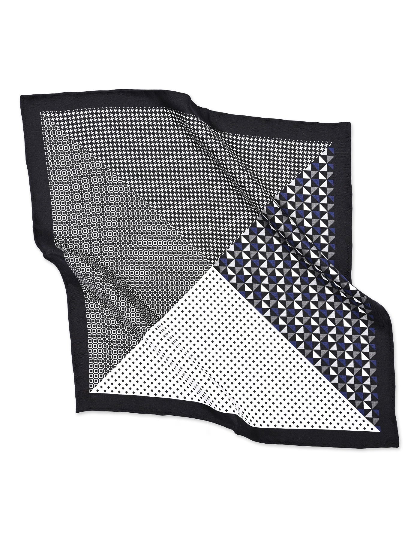 Grey Geometric Pocket Square
