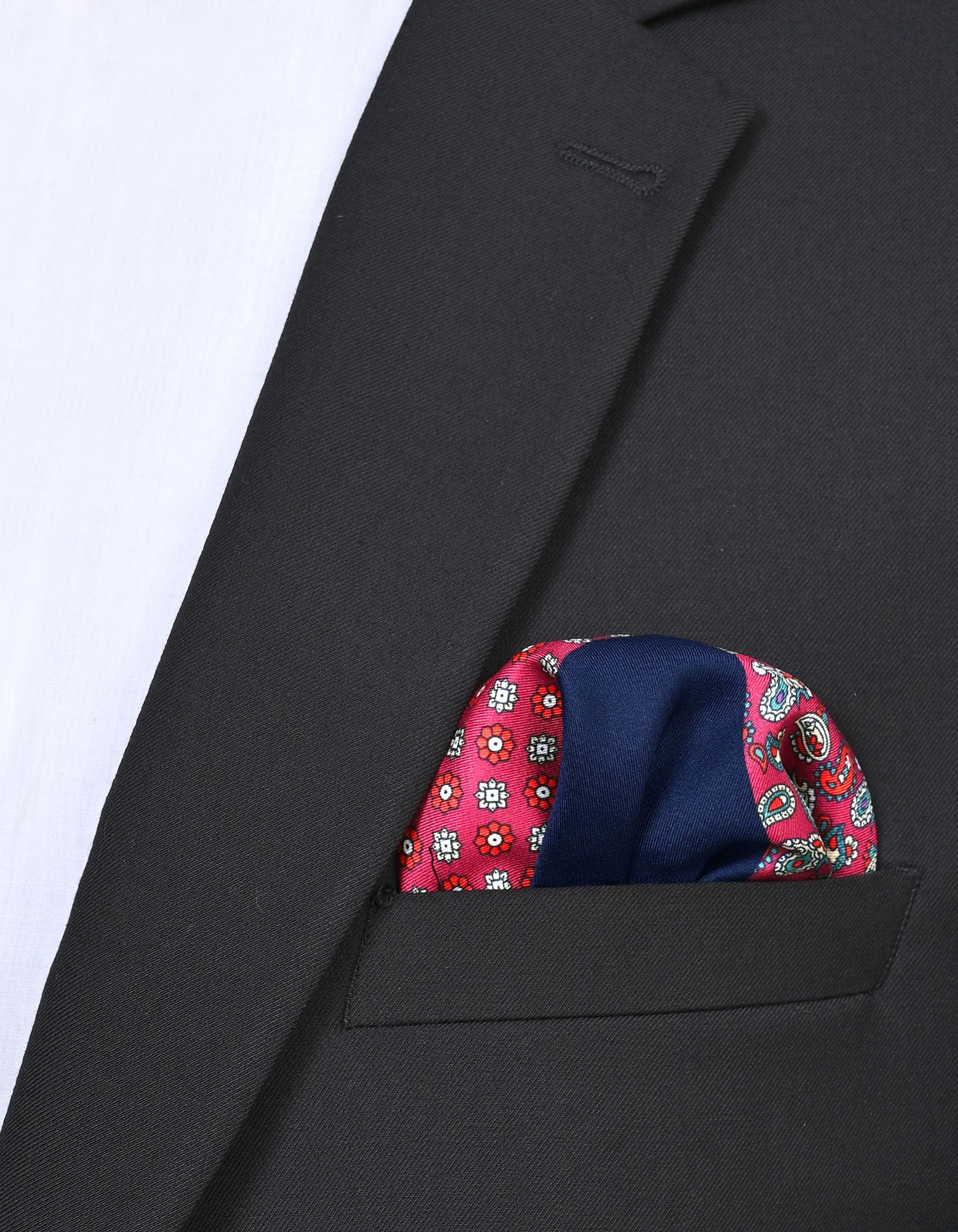 Red Geometric Pocket Square