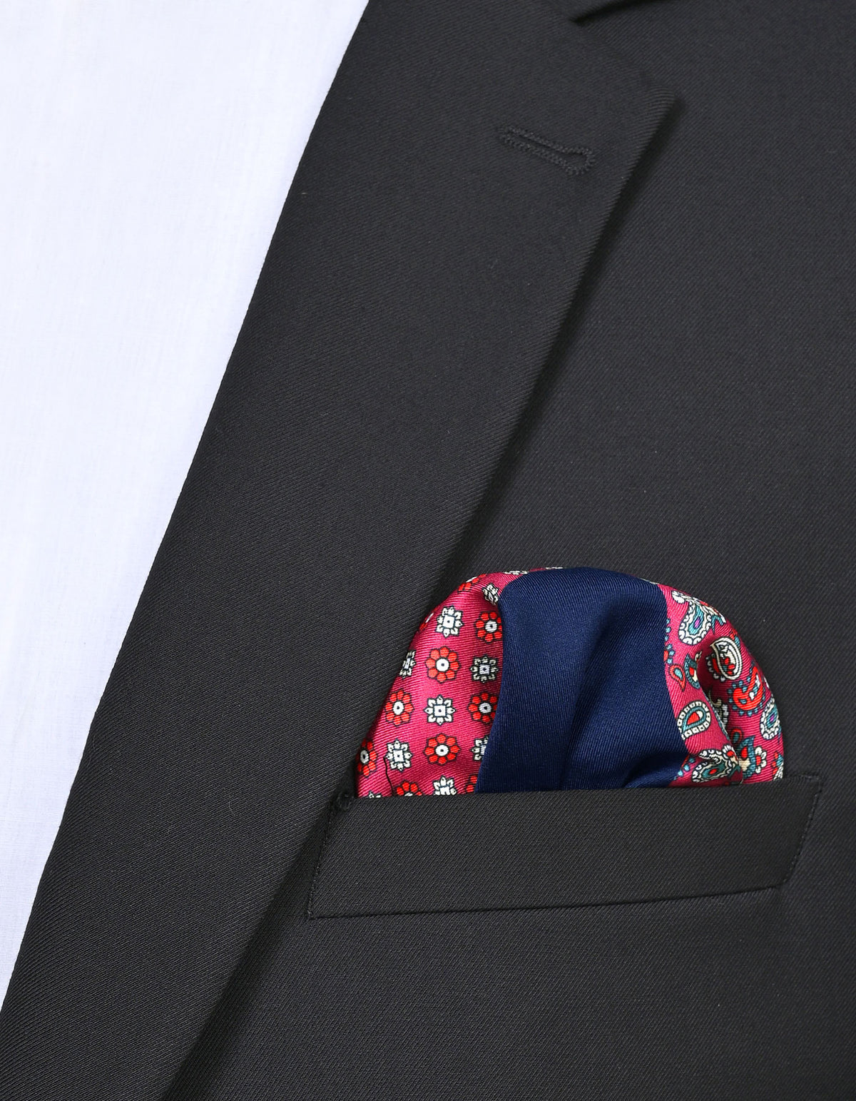 Red Geometric Pocket Square