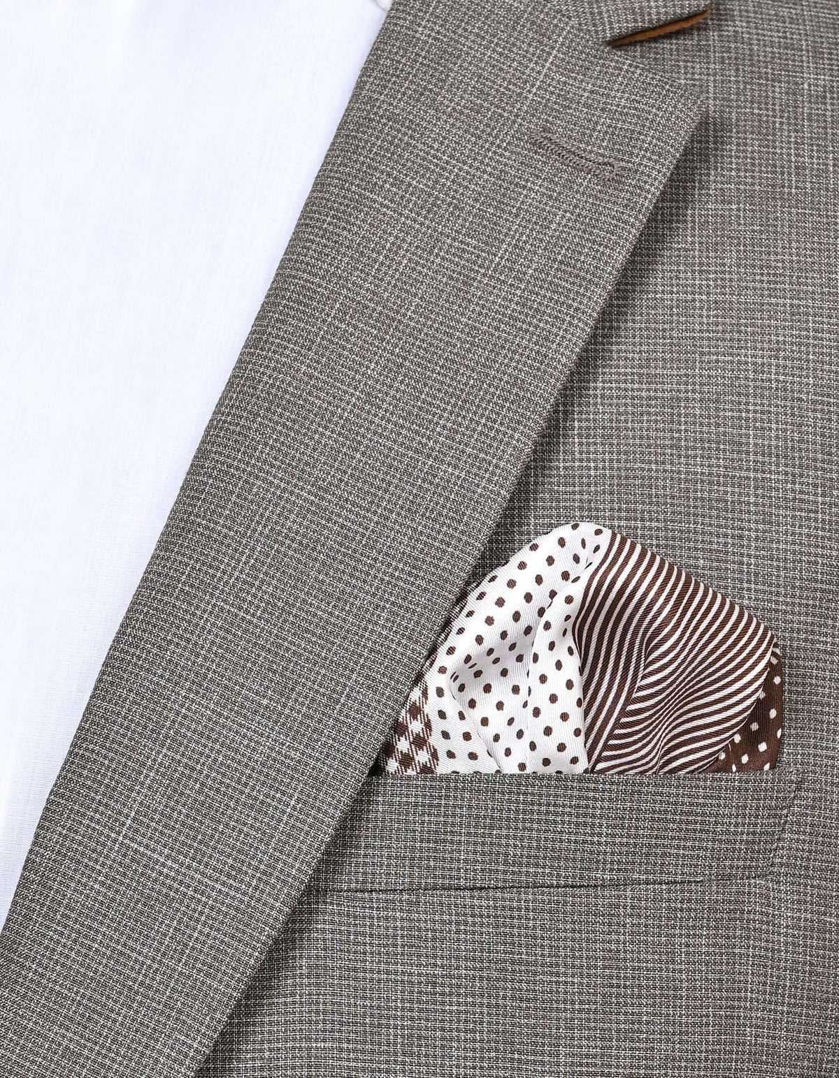 Brown Geometric Pocket Square