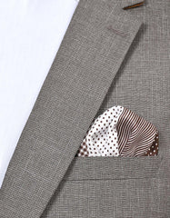 Brown Geometric Pocket Square