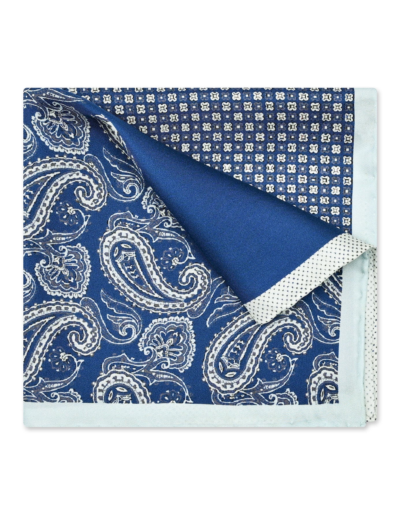 Blue Geometric Pocket Square