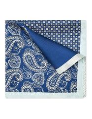 Blue Geometric Pocket Square