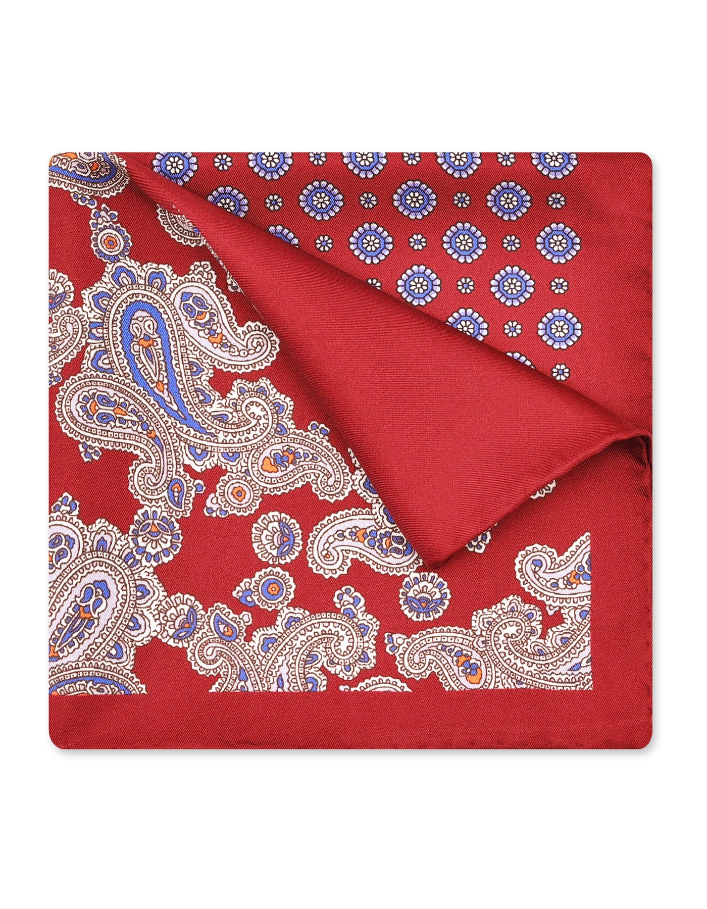 Red Floral Pocket Square