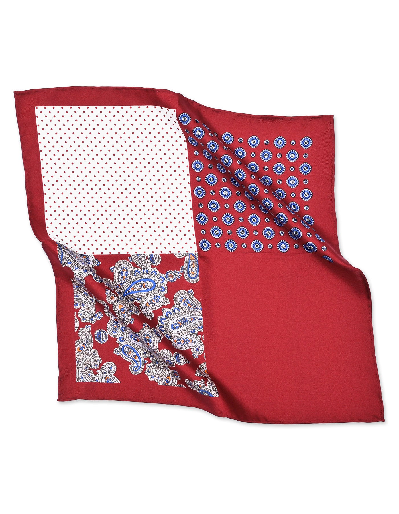 Red Floral Pocket Square