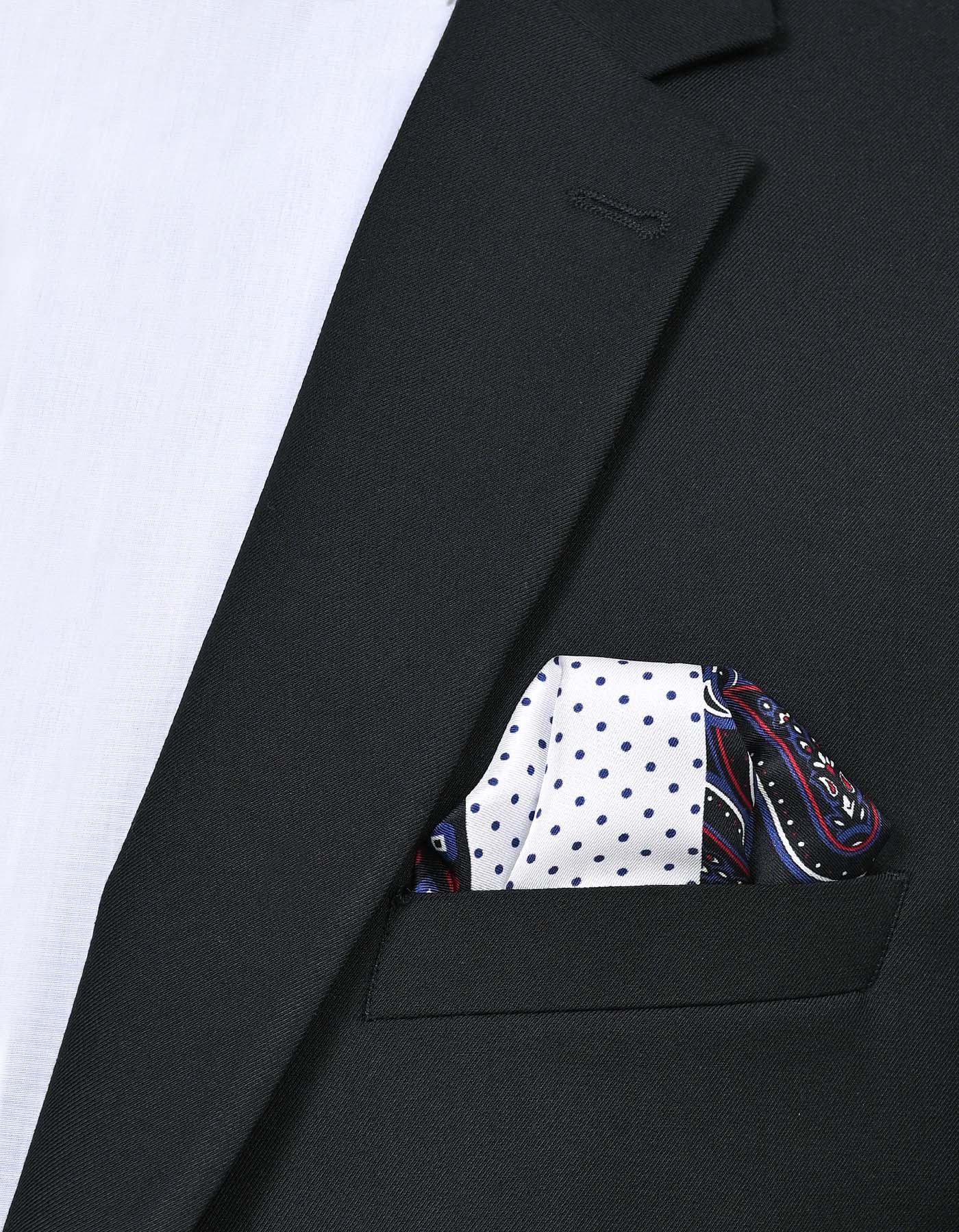 Black Floral Pocket Square