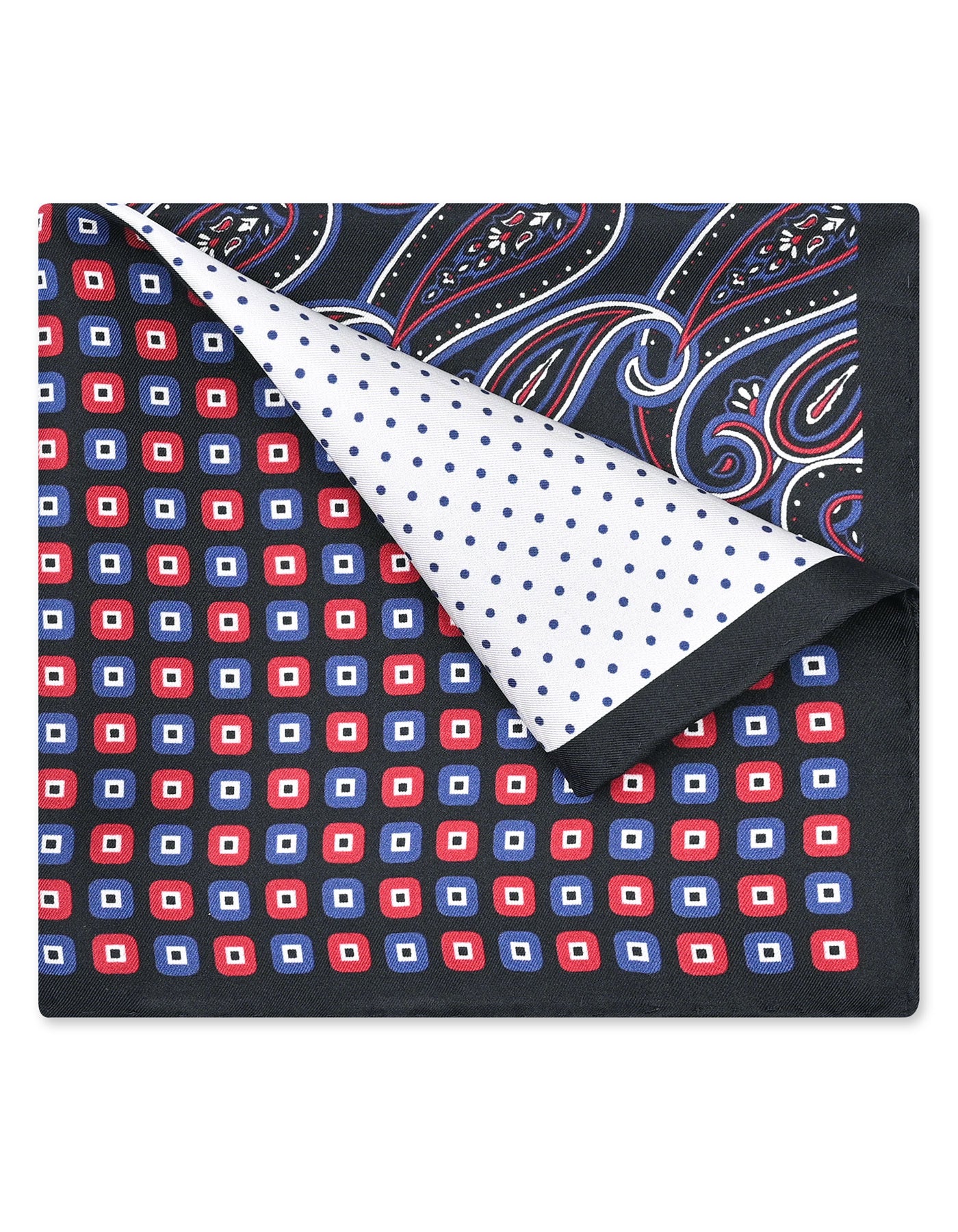 Black Floral Pocket Square