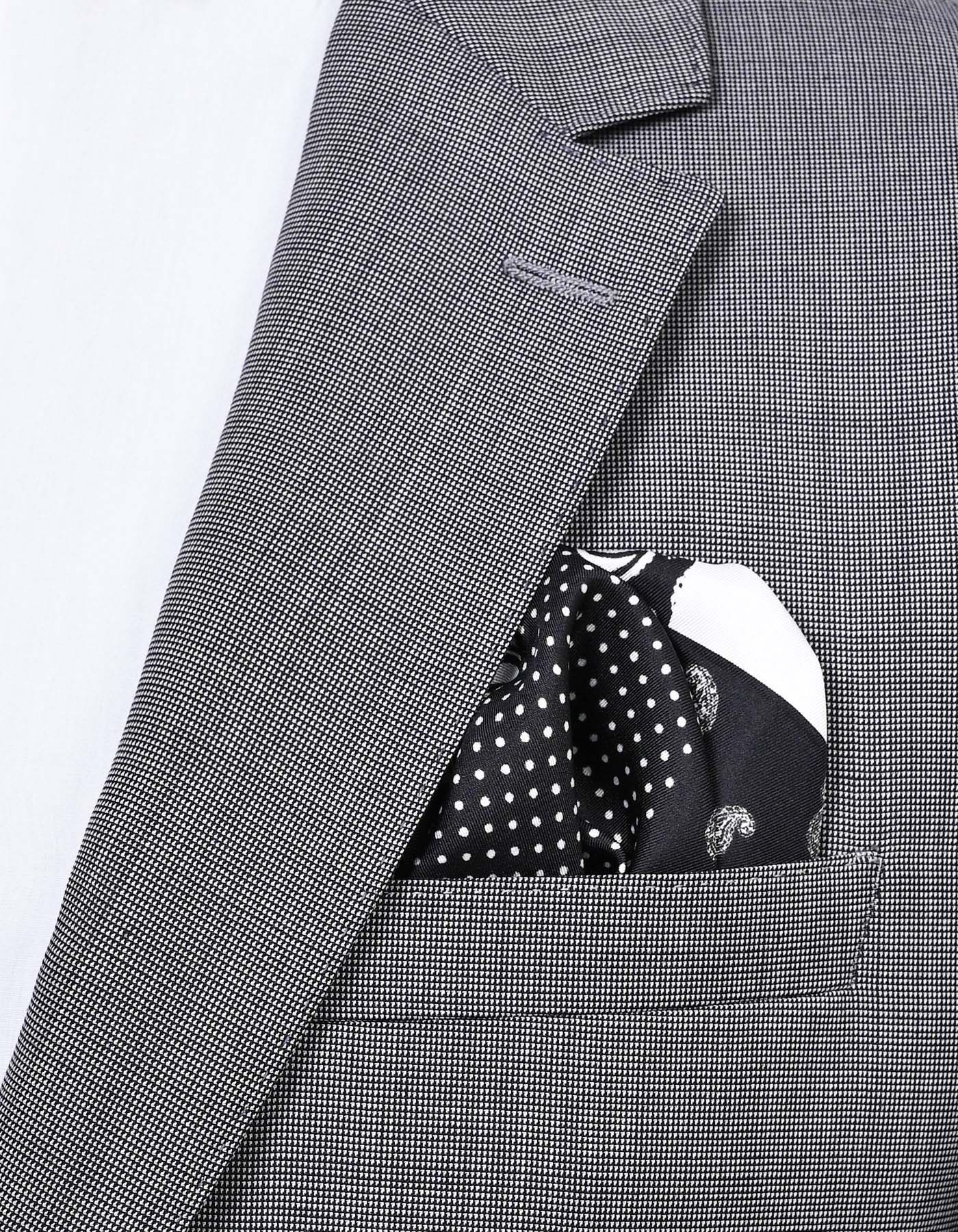 Black Floral Pocket Square
