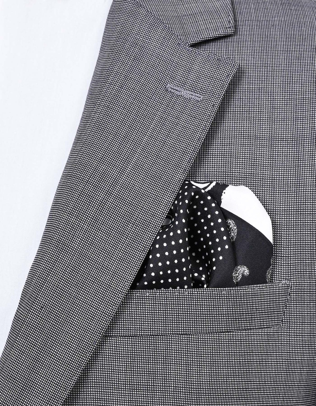 Black Floral Pocket Square