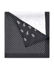 Black Floral Pocket Square
