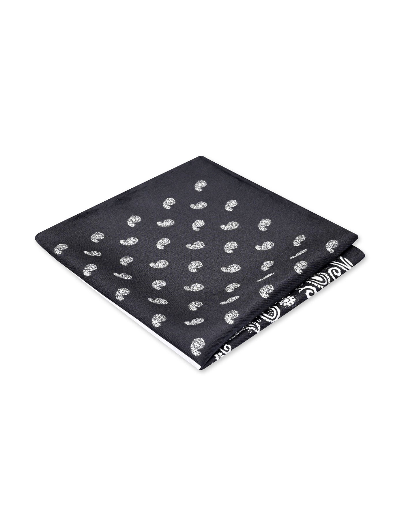 Black Floral Pocket Square