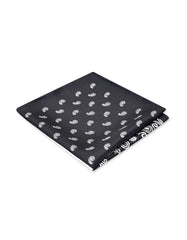 Black Floral Pocket Square