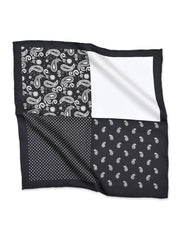 Black Floral Pocket Square