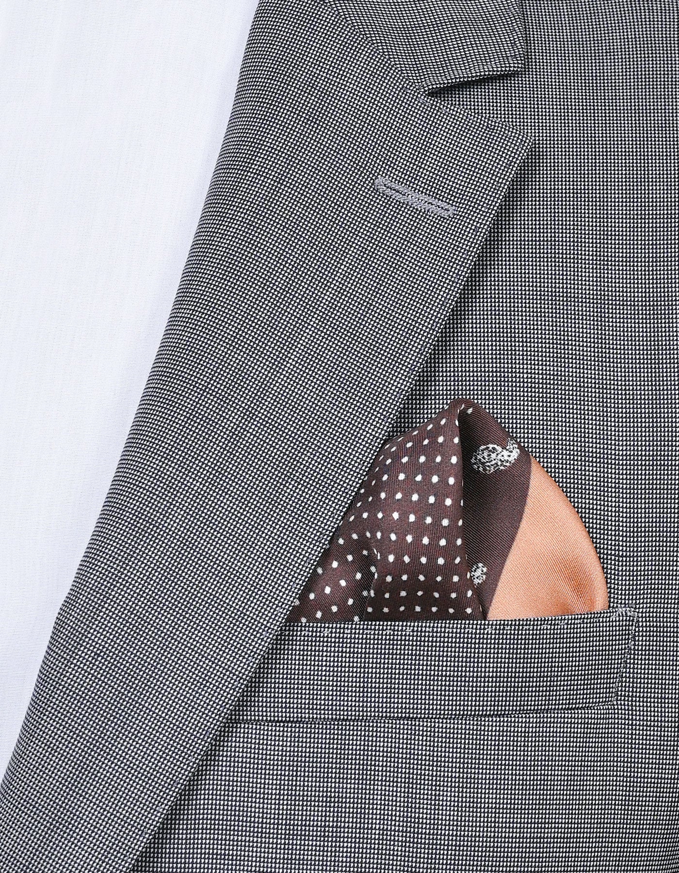 Brown Floral Pocket Square